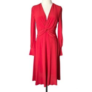 Equipment Faun Twist Knot Midi Dress in Aura Orange Size 2